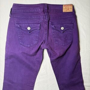 True Religion Julie Skinny Jeans Sz 31 | Purple | Low Rise | Made in USA | Y2K